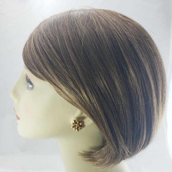 Paul Morelli 18 Karat Yellow Gold Garnet Citrine Flower Earrings #11231 - Picture 7 of 8